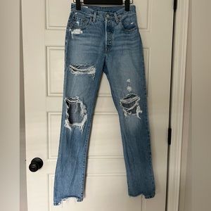 Levi’s button fly 501 straight leg jean